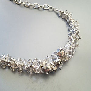 Asymmetrical crystal necklace EUC